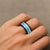 Hawaiian Quilt Spinner Ring Vintage Pattern Blue - Polynesian Pride