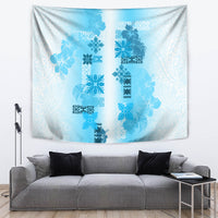 Hawaiian Quilt Tapestry Vintage Pattern Blue LT05 - Polynesian Pride