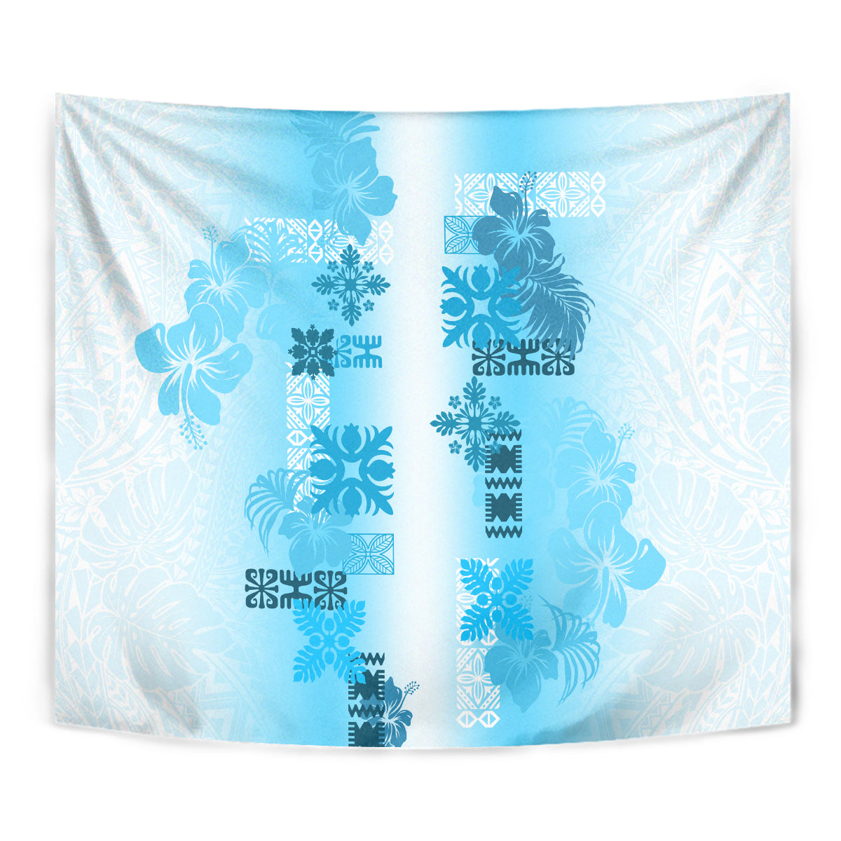 Hawaiian Quilt Tapestry Vintage Pattern Blue LT05 - Polynesian Pride