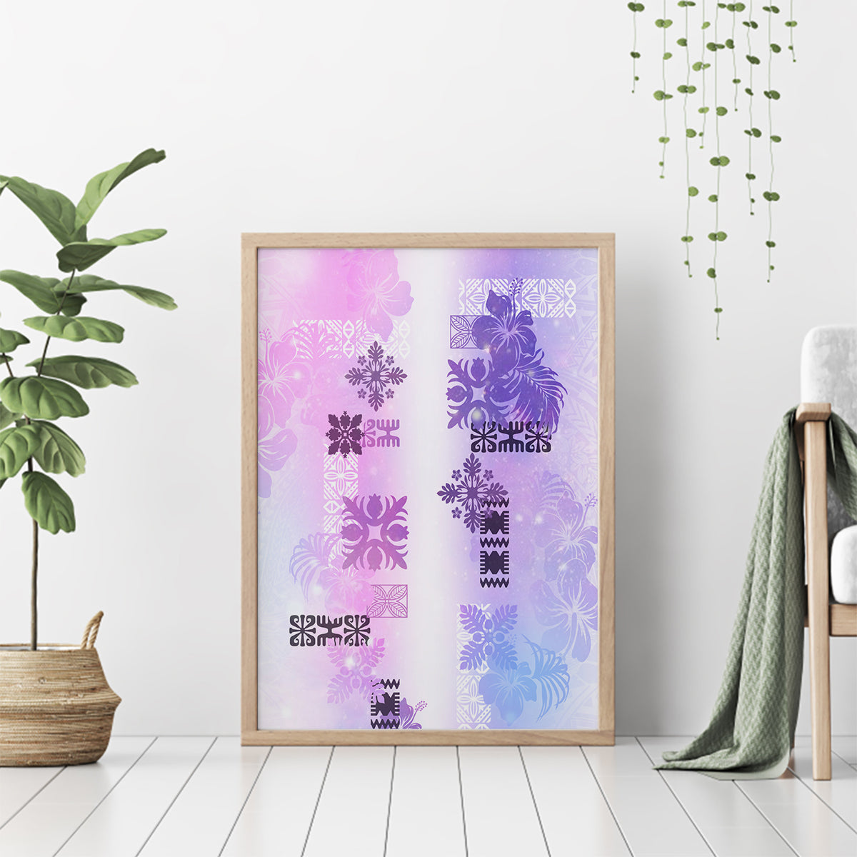 Hawaiian Quilt Canvas Wall Art Vintage Pattern Galaxy LT05 - Polynesian Pride