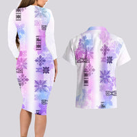 Hawaiian Quilt Couples Matching Long Sleeve Bodycon Dress and Hawaiian Shirt Vintage Pattern Galaxy LT05 - Polynesian Pride