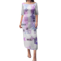 Hawaiian Quilt Family Matching Puletasi Dress and Hawaiian Shirt Vintage Pattern Galaxy LT05 Mom's Dress Galaxy - Polynesian Pride