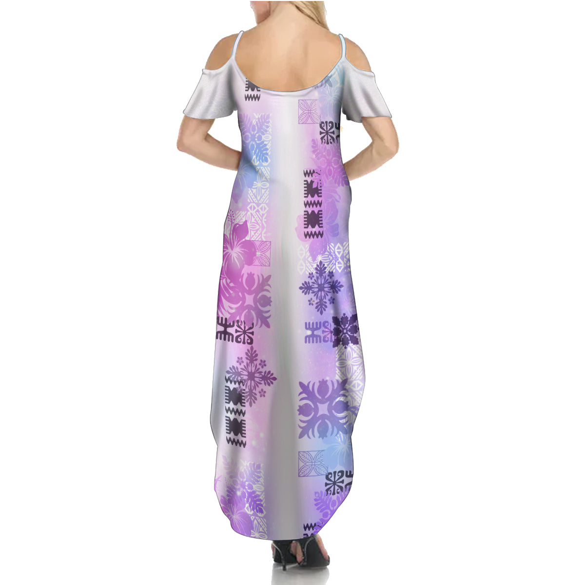 Hawaiian Quilt Summer Maxi Dress Vintage Pattern Galaxy LT05 - Polynesian Pride