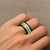 Hawaiian Quilt Spinner Ring Vintage Pattern Green - Polynesian Pride