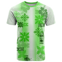 Hawaiian Quilt T Shirt Vintage Pattern Green LT05 Green - Polynesian Pride