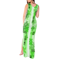 Hawaiian Quilt Tank Maxi Dress Vintage Pattern Green LT05 - Polynesian Pride