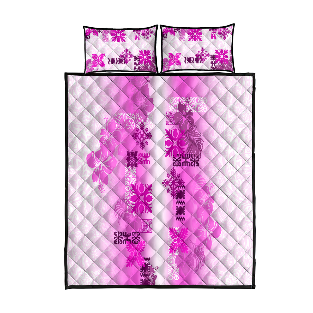 Hawaiian Quilt Quilt Bed Set Vintage Pattern Pink LT05 Pink - Polynesian Pride