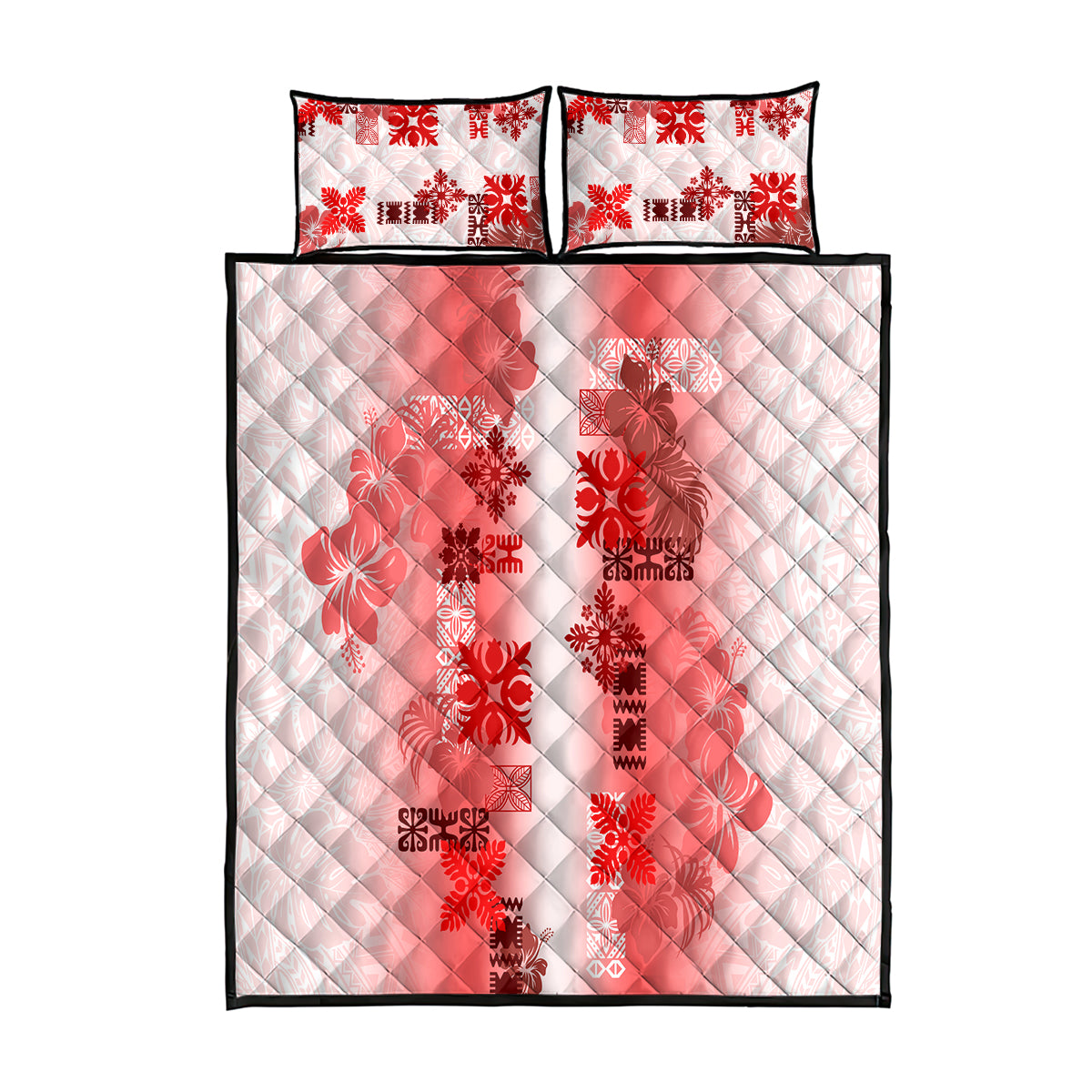 Hawaiian Quilt Quilt Bed Set Vintage Pattern Red LT05 Red - Polynesian Pride