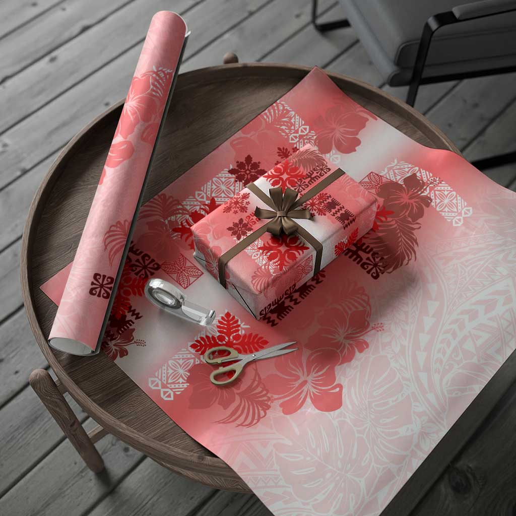 Hawaiian Quilt Wrapping Paper Vintage Pattern Red - Polynesian Pride
