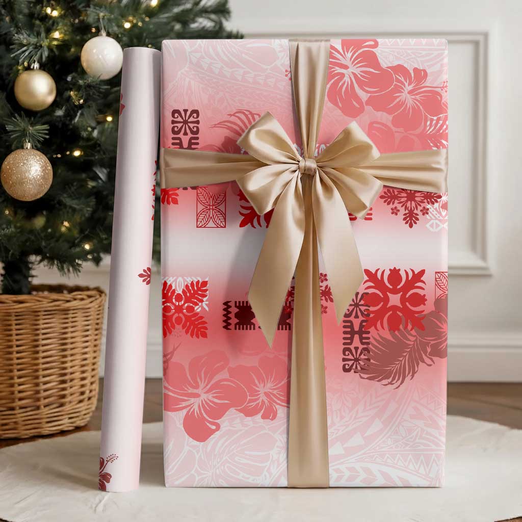 Hawaiian Quilt Wrapping Paper Vintage Pattern Red - Polynesian Pride