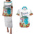 Aloha Hawaii Waikiki Beach Landscape Couples Matching Puletasi and Hawaiian Shirt
