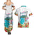 Aloha Hawaii Waikiki Beach Landscape Couples Matching Summer Maxi Dress and Hawaiian Shirt