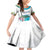 Aloha Hawaii Waikiki Beach Landscape Family Matching Off Shoulder Short Dress and Hawaiian Shirt