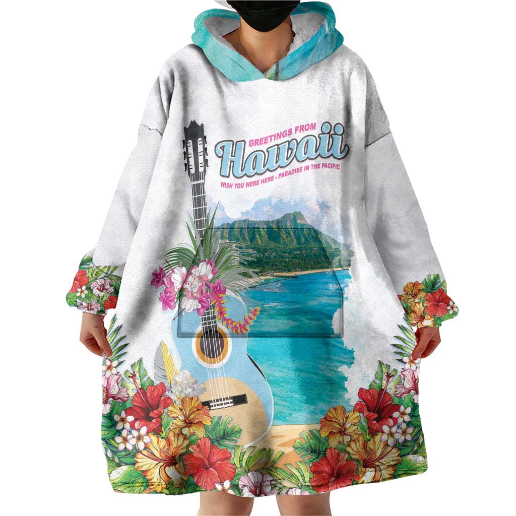 Aloha Hawaii Waikiki Beach Landscape Wearable Blanket Hoodie