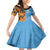 Custom Fiji Tapa And Australia Aboriginal Together Family Matching Mermaid Dress and Hawaiian Shirt LT05 Daughter's Dress Blue - Polynesian Pride