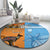 Custom Fiji Tapa And Australia Aboriginal Together Round Carpet LT05 - Polynesian Pride