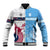 Custom Fiji And USA Palm Tree With Eagle Baseball Jacket LT05 Unisex Blue - Polynesian Pride