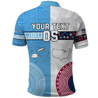 Custom Fiji And USA Palm Tree With Eagle Polo Shirt LT05 - Polynesian Pride