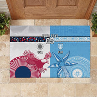 Custom Fiji And USA Palm Tree With Eagle Rubber Doormat LT05 - Polynesian Pride
