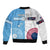 Custom Fiji And USA Palm Tree With Eagle Sleeve Zip Bomber Jacket LT05 - Polynesian Pride