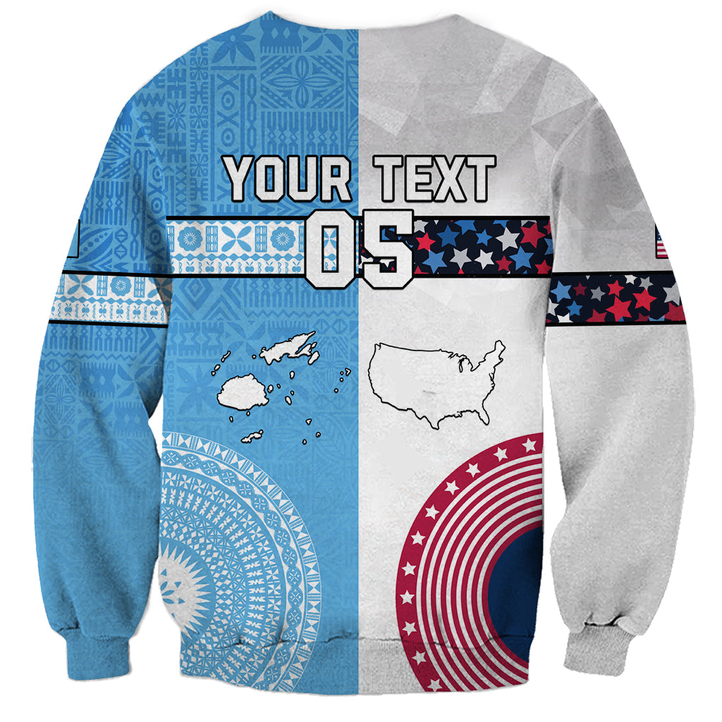 Custom Fiji And USA Palm Tree With Eagle Sweatshirt LT05 - Polynesian Pride