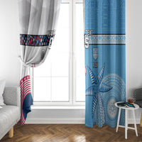 Custom Fiji And USA Palm Tree With Eagle Window Curtain LT05 - Polynesian Pride