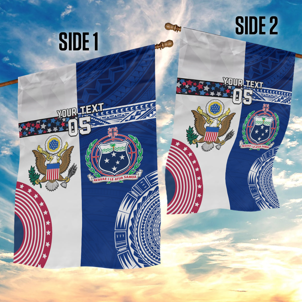 Custom Samoa And USA Together Garden Flag LT05 - Polynesian Pride