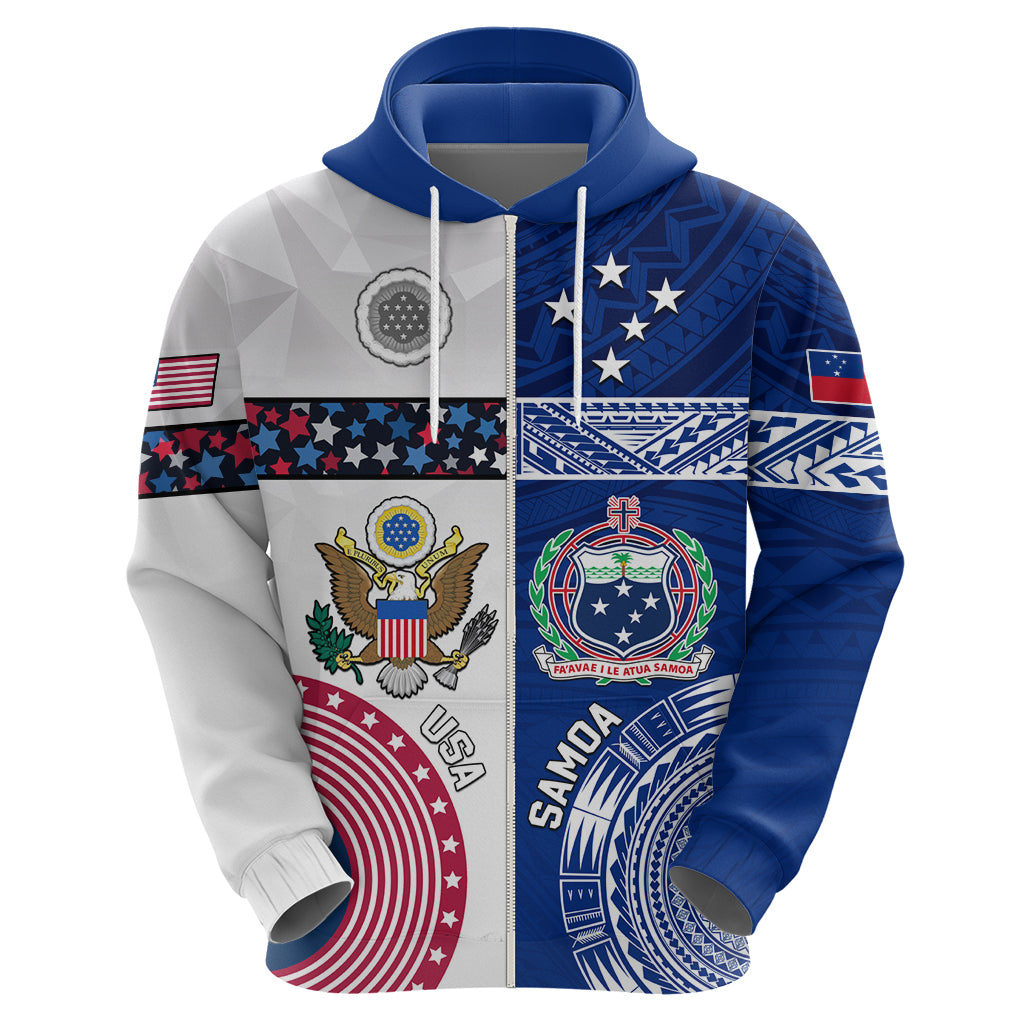 Custom Samoa And USA Together Hoodie LT05 - Polynesian Pride