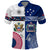 Custom Samoa And USA Together Polo Shirt LT05 Blue - Polynesian Pride
