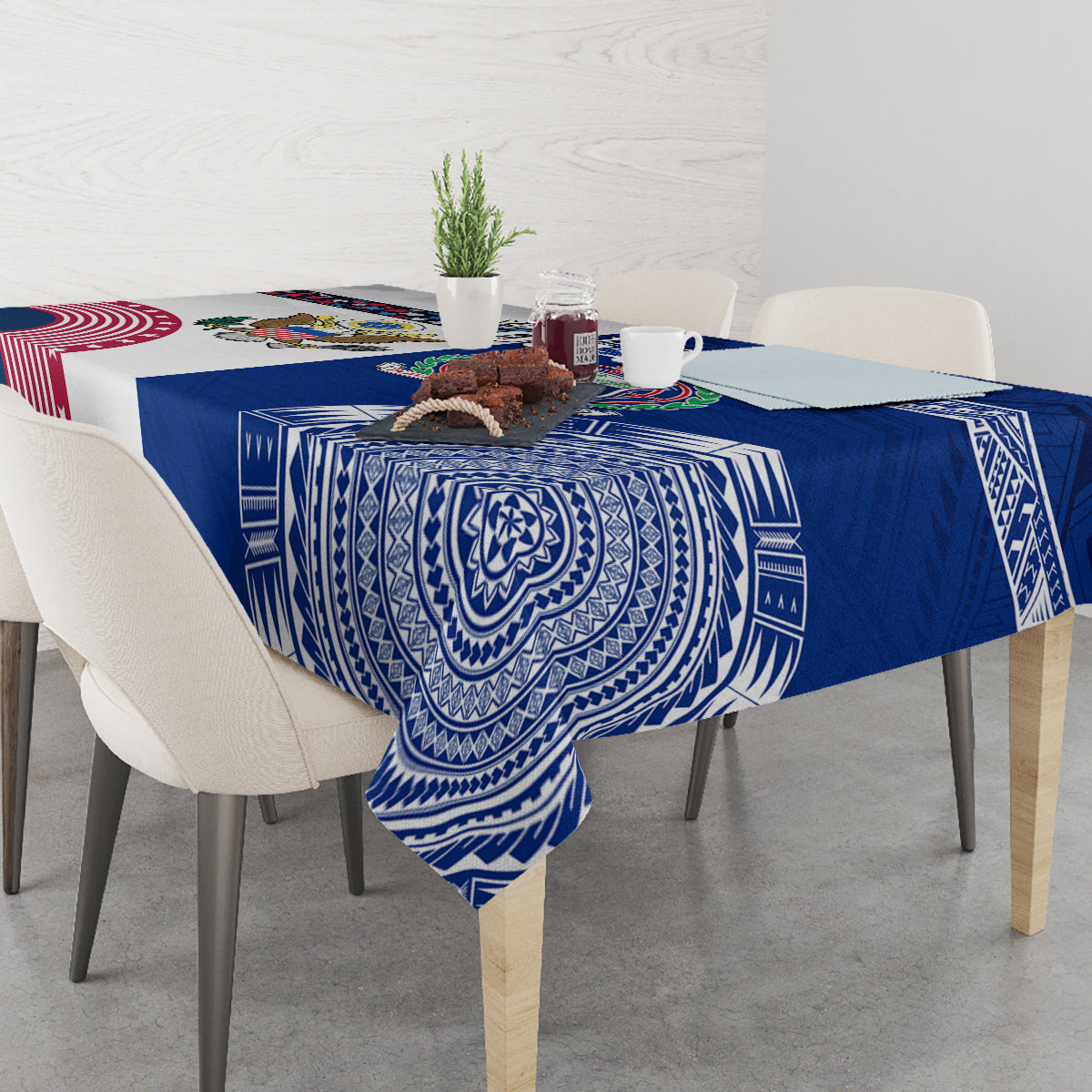 Custom Samoa And USA Together Tablecloth LT05 - Polynesian Pride