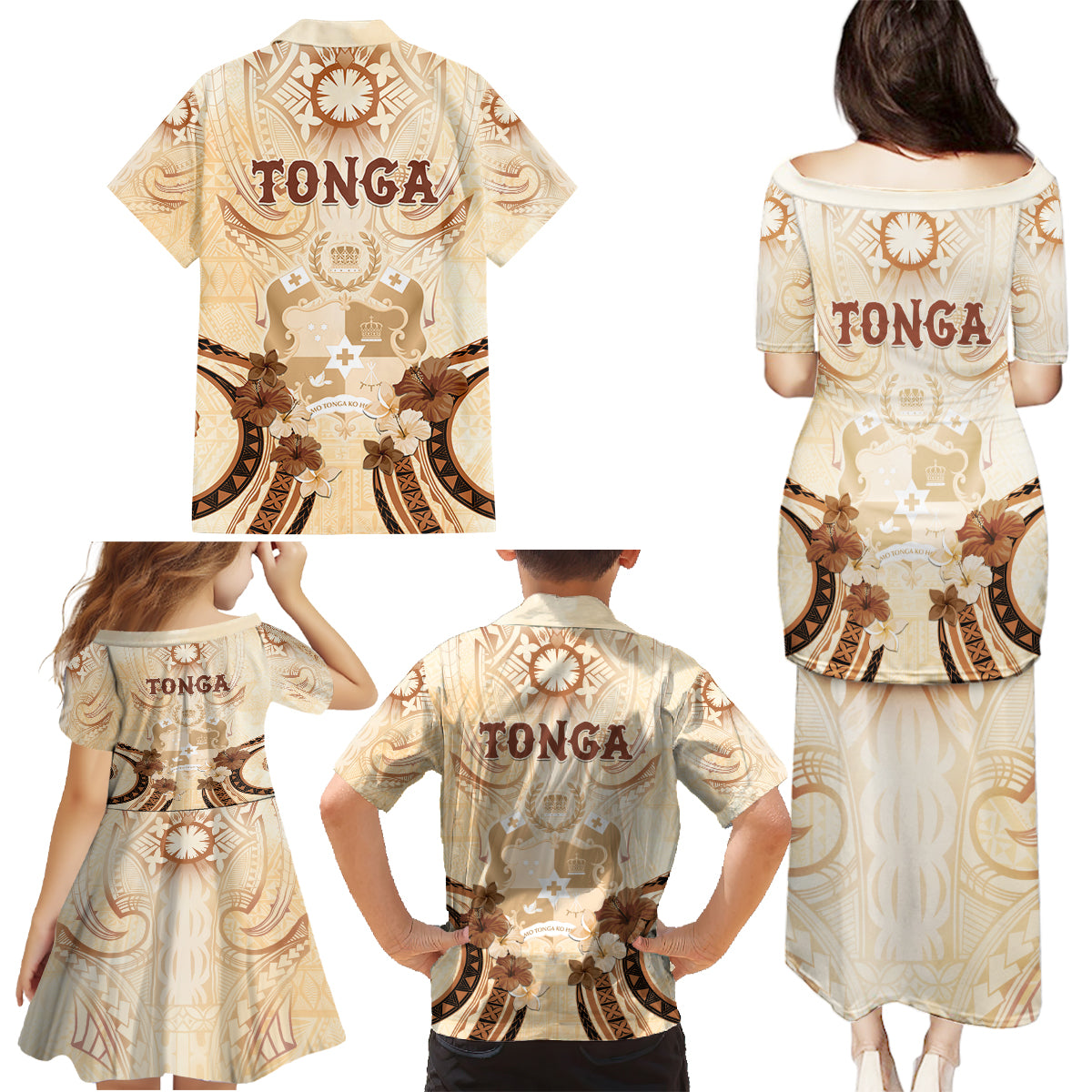 Tonga Women's Day Family Matching Puletasi and Hawaiian Shirt With Polynesian Pattern LT05 - Polynesian Pride