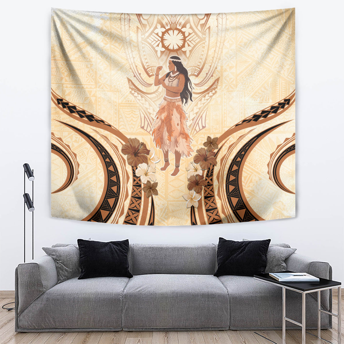 Tonga Women's Day Tapestry With Polynesian Pattern LT05 Beige - Polynesian Pride