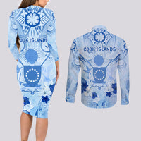 Cook Islands Women's Day Couples Matching Long Sleeve Bodycon Dress and Long Sleeve Button Shirt With Polynesian Pattern LT05 - Polynesian Pride