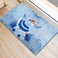 Cook Islands Women's Day Rubber Doormat With Polynesian Pattern