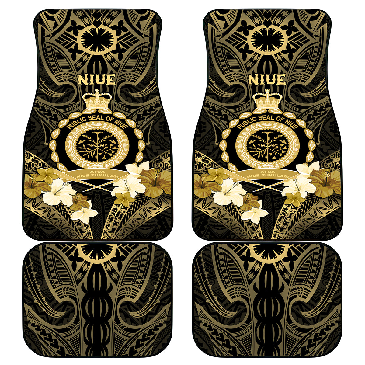 Niue Women's Day Car Mats With Polynesian Pattern