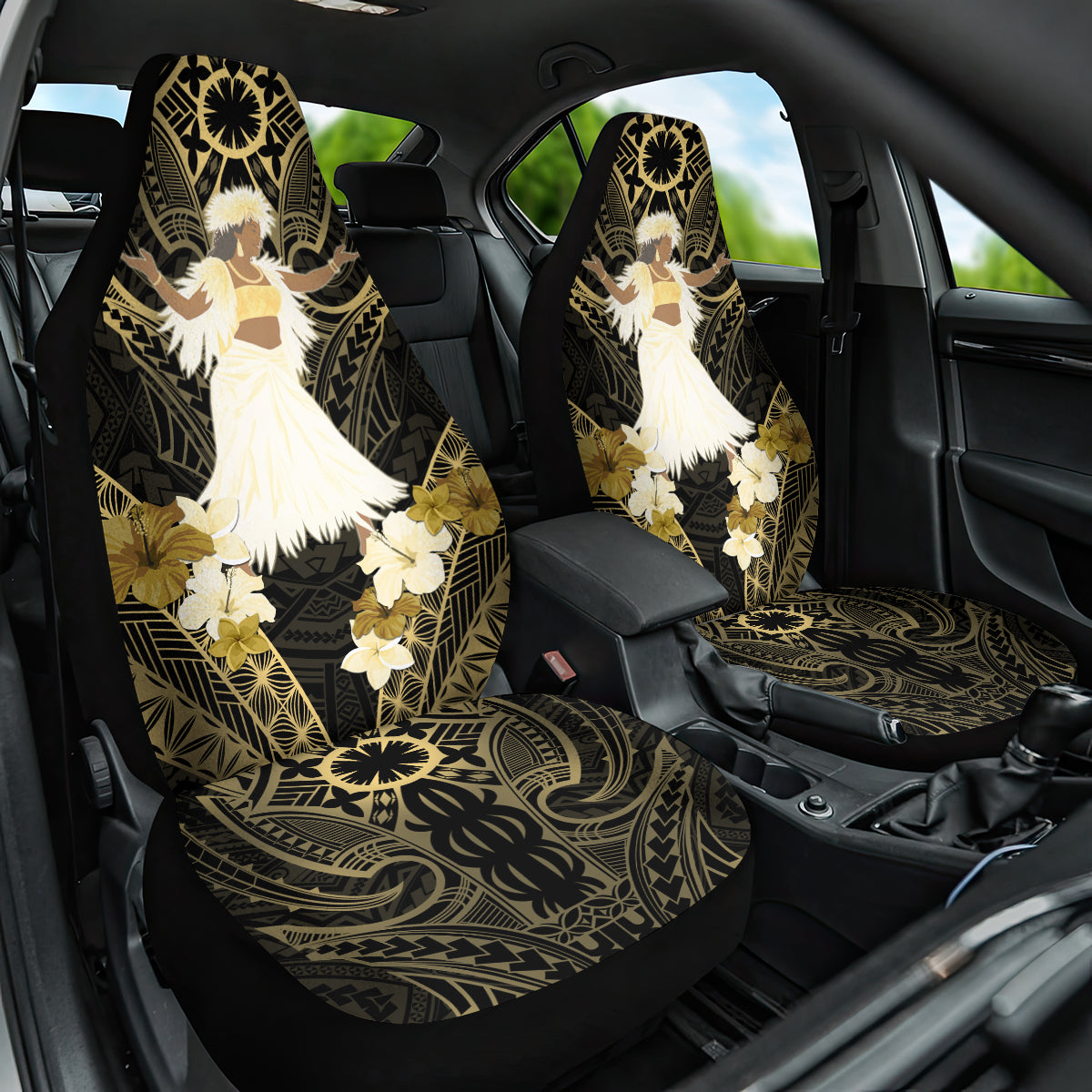 Niue Women's Day Car Seat Cover With Polynesian Pattern