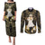 Niue Women's Day Couples Matching Puletasi and Long Sleeve Button Shirt With Polynesian Pattern LT05 Gold - Polynesian Pride