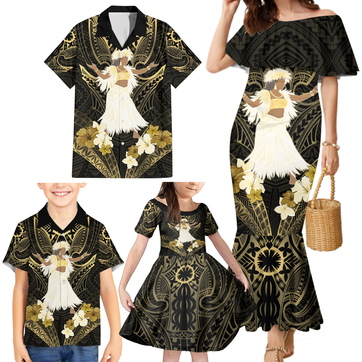 Niue Women's Day Family Matching Mermaid Dress and Hawaiian Shirt With Polynesian Pattern LT05 - Polynesian Pride