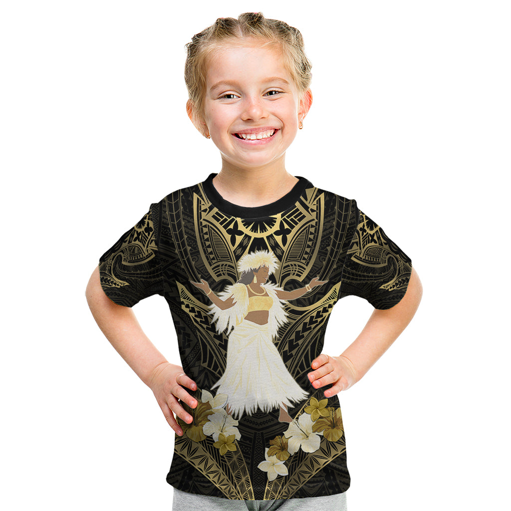 Niue Women's Day Kid T Shirt With Polynesian Pattern LT05 Gold - Polynesian Pride
