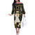 Niue Women's Day Off The Shoulder Long Sleeve Dress With Polynesian Pattern LT05 Women Gold - Polynesian Pride