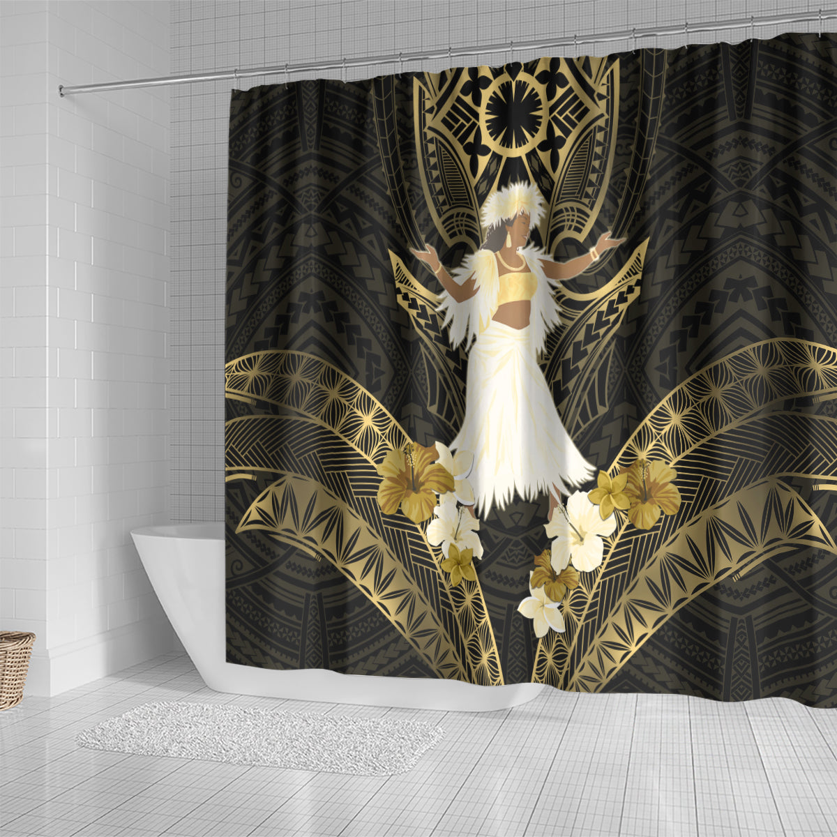 Niue Women's Day Shower Curtain With Polynesian Pattern LT05 - Polynesian Pride
