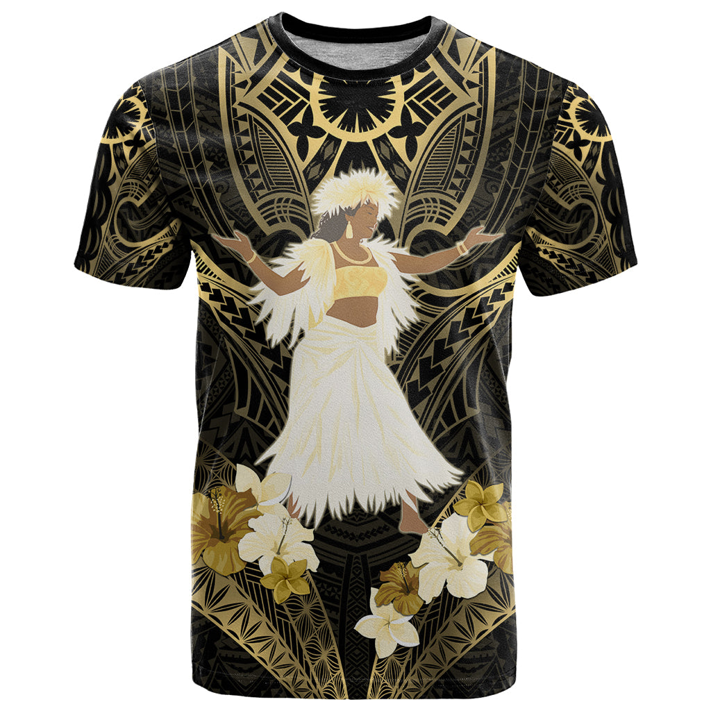 Niue Women's Day T Shirt With Polynesian Pattern LT05 Gold - Polynesian Pride