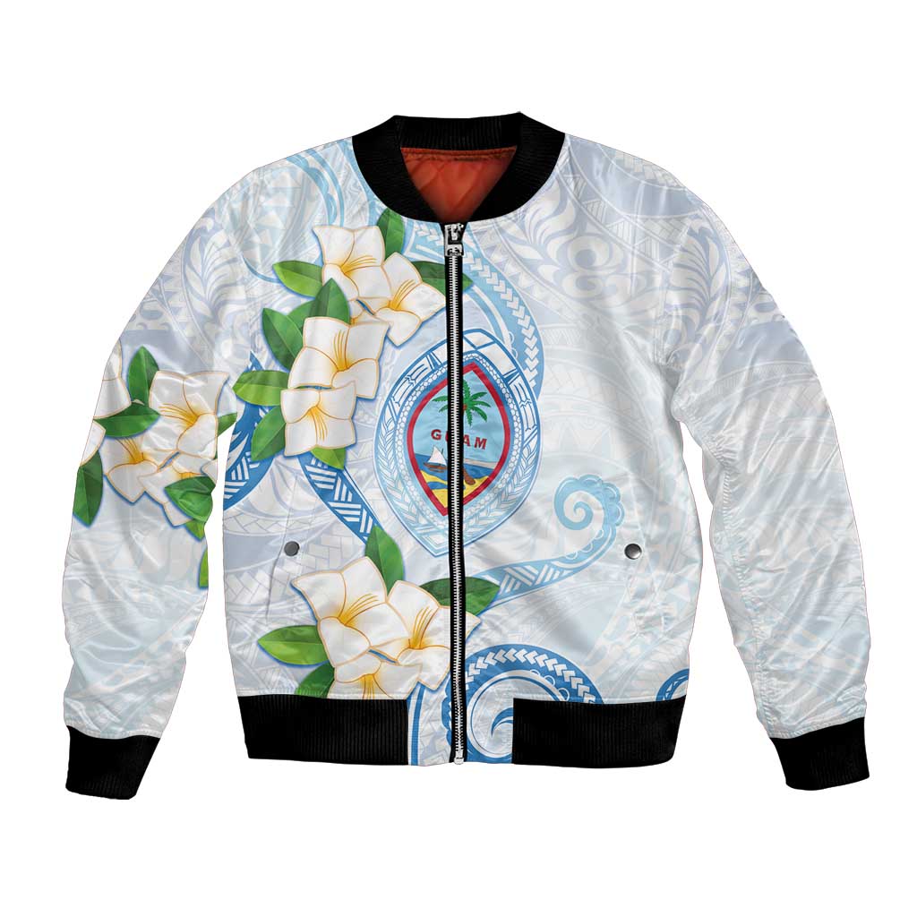 Guam Chamorro Bomber Jacket Guasali Flowers Curves Style