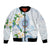 Guam Chamorro Bomber Jacket Guasali Flowers Curves Style