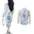 Guam Chamorro Couples Matching Off The Shoulder Long Sleeve Dress and Long Sleeve Button Shirt Guasali Flowers Curves Style