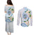 Guam Chamorro Couples Matching Puletasi and Long Sleeve Button Shirt Guasali Flowers Curves Style