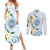 Guam Chamorro Couples Matching Summer Maxi Dress and Long Sleeve Button Shirt Guasali Flowers Curves Style