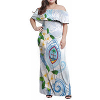 Guam Chamorro Family Matching Off Shoulder Maxi Dress and Hawaiian Shirt Guasali Flowers Curves Style