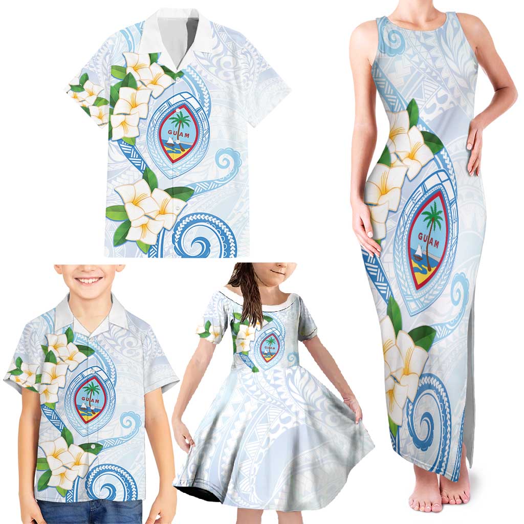 Guam Chamorro Family Matching Tank Maxi Dress and Hawaiian Shirt Guasali Flowers Curves Style