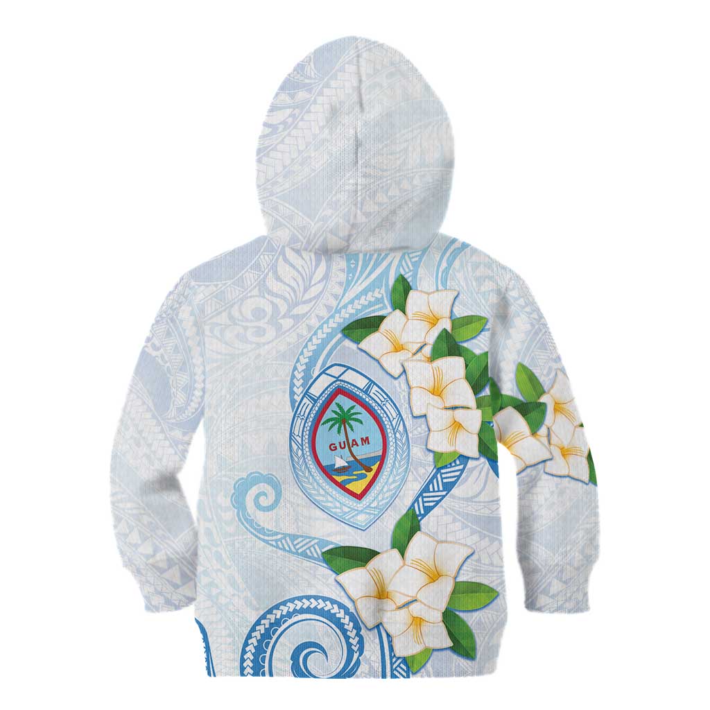Guam Chamorro Kid Hoodie Guasali Flowers Curves Style